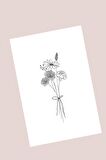 25 Adet Flower Tebrik Kartı - Toka Kartı - Çiçekli Teşekkür Kartı - Kuşe Kart 10x15cm