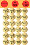 Gold Thank You Sticker - Gold Teşekkürler Sticker - Gold Sticker - Paketleme Sticker
