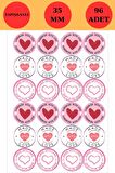 Love Heart Sticker - Kalp Sticker - Love Sticker - Paketleme Sticker - Notebook Sticker - 