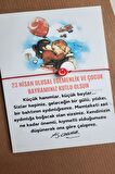 5 Adet 23 Nisan Hediye Bileklik - Atatürk ve Çocuk Temalı Kuşe Kart - 23 Nisan Hediye -  Jelatinli