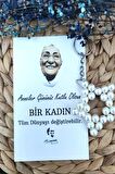 15 Adet Kadınlar Günü Hediye | Zübeyde Hanım Kartlı İnci Yıldız Anahtarlık - Kadınlar Günü Hediye 