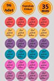 96 Adet Güzel Günlerde Kullanın Sticker - Paketleme Sticker - Tebrik Etiketi - Hediye Sticker