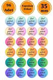 96 Adet Renkli Güzel Günlerde Kullanın Sticker - Paketleme Sticker - Tebrik Etiketi - Hediye Sticker