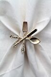 12 Adet Dekoratif Gold Food Style Peçete Halkası - Napkin Ring