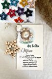30 Adet Aslan Temalı Kişiye Özel Kartlı Ahşap Anahtarlık - Bebek Hediyesi - Baby Shower