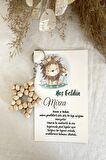 30 Adet Aslan Temalı Kişiye Özel Kartlı Ahşap Anahtarlık - Bebek Hediyesi - Baby Shower