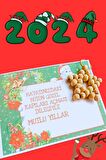 25 Adet Naturel Yıldız Anahtarlık - Ahşap Yıldız - Noel Baba Kartlı - Jelatinli - Yılbaşı Hediyelik