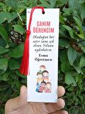 40 Adet Canım Öğrencim Kişiye Özel Okul Öğretmen İsmi Yazılır. - Püsküllü Kitap Ayracı-  Okul Hediye