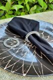 6 Adet Metal Wavy Gümüş Peçete Yüzüğü