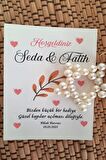 100 Adet Kişiye Özel Kuşe Kartlı İnci Yıldız Anahtarlık - Jelatinli - Kına Hediyelik - Nikah Hatıras