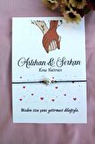 40 Adet Kişiye Özel Kartlı Şans Bilekliği - Kına Hediyesi - Kına Hatırası - Nikah Hatırası - Bride H