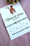 40 Adet Kişiye Özel Kartlı Şans Bilekliği - Kına Hediyesi - Kına Hatırası - Nikah Hatırası - Bride H