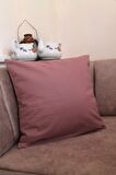 Koyu Gül Kurusu Premium %100 Pamuklu Fermuarsız Kırlent Kılıfı 43x43cm