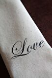 6 Adet Love Naturel Keten Servis Sunum Peçetesi