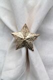 6 Adet Dekoratif Gold Star Nova Peçete Halkası - Napkin Ring