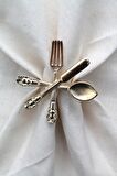 6 Adet Dekoratif Gold Food Style Peçete Halkası - Napkin Ring