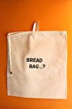 Büyük Boy Bread Bag Askılı Keten Ekmek Torbası 50x40cm