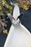 6 Adet Gümüş Love is a Passion Peçete Halkası - Napkin Ring