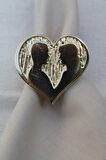 6 Adet Gold Heart Valentine Peçete Halkası - Napkin Ring