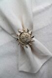 6 Adet Gold Güneş Metal Peçete Halkası - Napkin Ring
