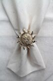 6 Adet Gold Güneş Metal Peçete Halkası - Napkin Ring