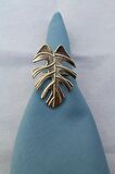 6 Adet Gold Tropical Leaf Metal Peçete Halkası - Napkin Ring
