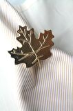 6 Adet Gold Çınar Yaprağı Metal Peçete Halkası - Napkin Ring