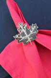 6 Adet Gold Çınar Yaprağı Metal Peçete Halkası - Napkin Ring