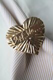 6 Adet Gold Aşk ile... Yazılı Kalp Metal Peçete Halkası - Napkin Ring