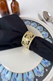 6 Adet Gold Lilyum Luxury Metal Peçete Halkası