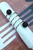 6 Adet Black Silver Steel Peçete Yüzüğü