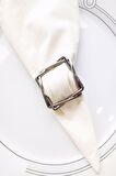 6 Adet Silver Square Metal Peçete Halkası