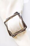 6 Adet Silver Square Metal Peçete Halkası