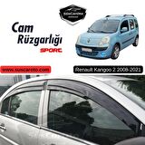 Renault Kangoo 2 2008-2021 Uyumlu Mugen Cam Rüzgarlığı Seti Piano Black 4'lü İthal