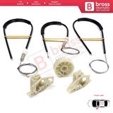 Renault Megane MK2 2002-2008 4/5 Kapı 8200325136 İçin Ön Sol Kapı Cam Kriko Tamir Seti