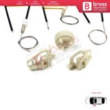 Renault Megane MK2 2002-2008 4/5 Kapı 8200325136 İçin Ön Sol Kapı Cam Kriko Tamir Seti