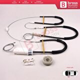 BMW 1 E87 2003-2012 5-Kapı Hatchback 51337138465 İçin Ön Sol Cam Kriko Tamir Seti