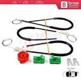 Renault Laguna MK2 X74  BG0/1 KG0/1 2001-2008 8200000938 İçin Ön Sağ Kapı Cam Kriko Tamir Seti