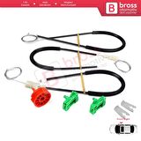 Renault Laguna MK2 X74  BG0/1 KG0/1 2001-2008 8200000938 İçin Ön Sağ Kapı Cam Kriko Tamir Seti