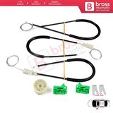 Renault Laguna MK2 X74  BG0/1 KG0/1 2001-2008 8200000937 İçin Ön Sol Kapı Cam Kriko Tamir Seti