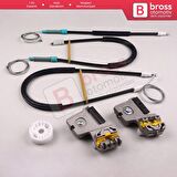 Peugeot 607 9D 9U 1999-2010 9222Q0 9650734880 İçin Ön Sağ Kapı Cam Kriko Tamir Seti Metal Ayaklı