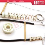 BMW 5 Serisi E39 04/1999-2004 4/5 Kapı Makyajlı Kasa 51338236859 İçin Ön Sağ Cam Kriko Tamir Seti