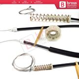 BMW 5 Serisi E39 04/1999-2004 4/5 Kapı Makyajlı Kasa 51338236860 İçin Ön Sol Cam Kriko Tamir Seti