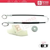 Peugeot 407 6E 6D 2004-2011 4/5 Kapı 9644893480 İçin Elektrikli Ön Sağ Cam Kriko Tamir Seti