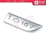 Renault Megane MK2 Scenic MK2 için Sağ Taraf Krom 1.6 16V Monogram Amblemi Yazısı 8200209130