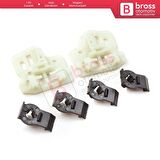 BMW X5 E53 1999-2007 İçin Ön Sol ve Sağ Kapı Cam Kriko Klips Seti
