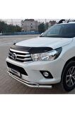 Toyota Hilux Ön Kaput Koruma Rüzgarlığı 3mm Akrilik (ABS) Parlak Siyah Deflektör 2015-2020
