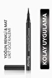 Flormar Mat Likit Kalem Eyeliner (SİYAH) - Midnight Matte Eyeliner - 001 Black - 8690604532292
