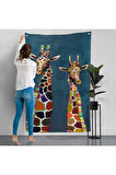 Sevimli Zürafalar Duvar Örtüsü-7940