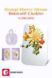 Sembo Block Orange Flower Stream Dekoratif Çiçekler 200 Parça yapı blokları Lego ile uyumlu (611086)
